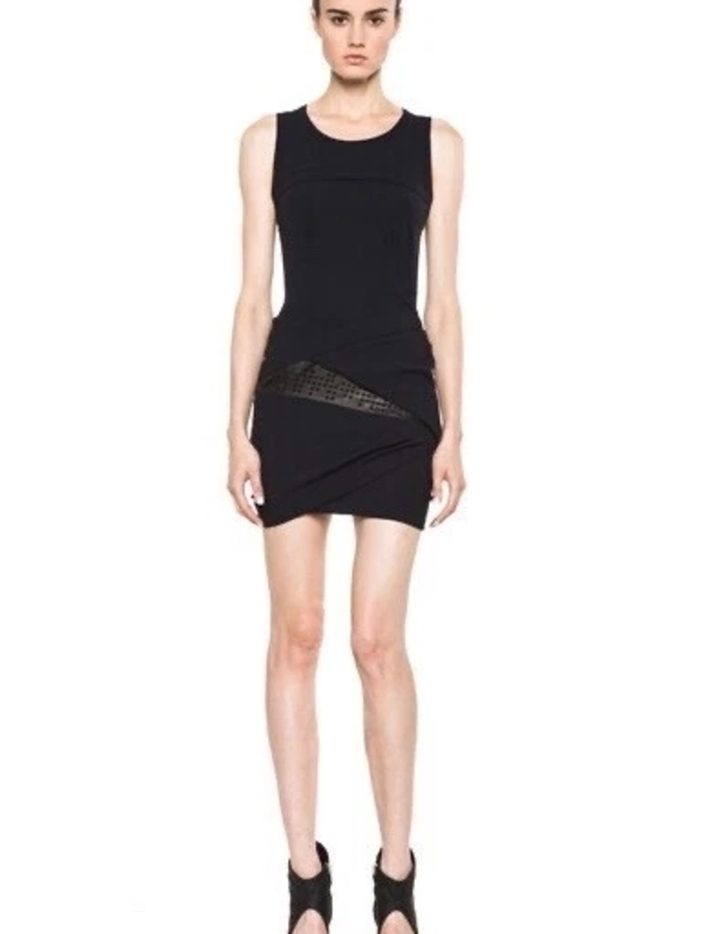 IRO White Sleeveless Hawtrey Dress With Leather Insert